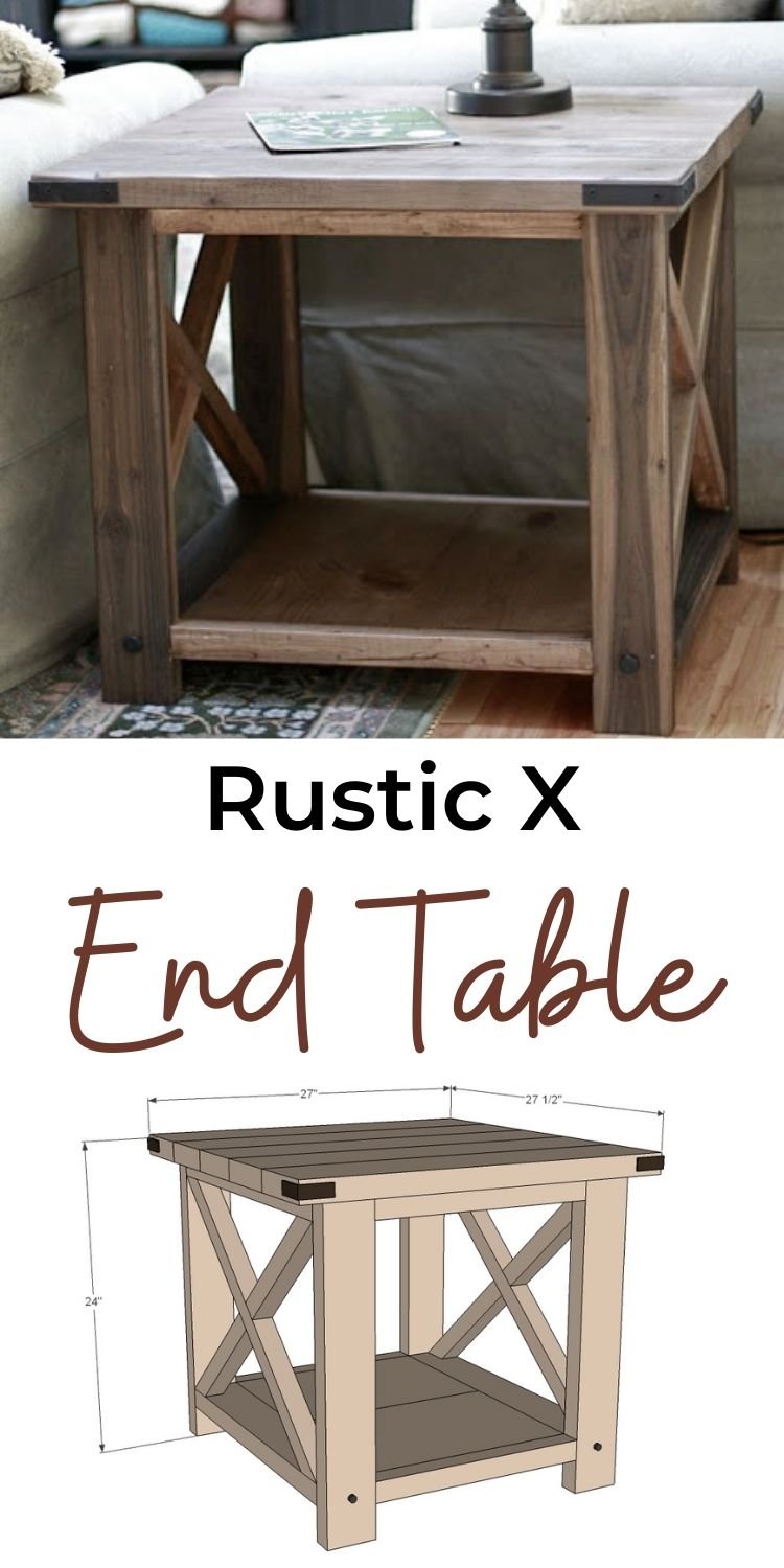 Rustic X End Table Ana White